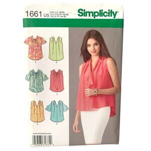 Simplicity 1661 Pattern Misses Top Sleeve Variations UNCUT Size 16 18 20 22 24